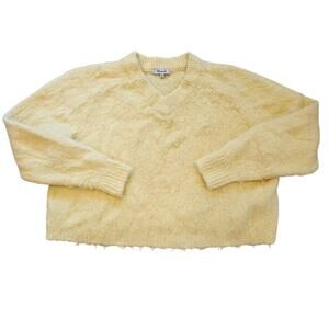 Madewell Heather Lemon Brushed V-Neck Sweater sz Medium $ 98 Minimalist Basic